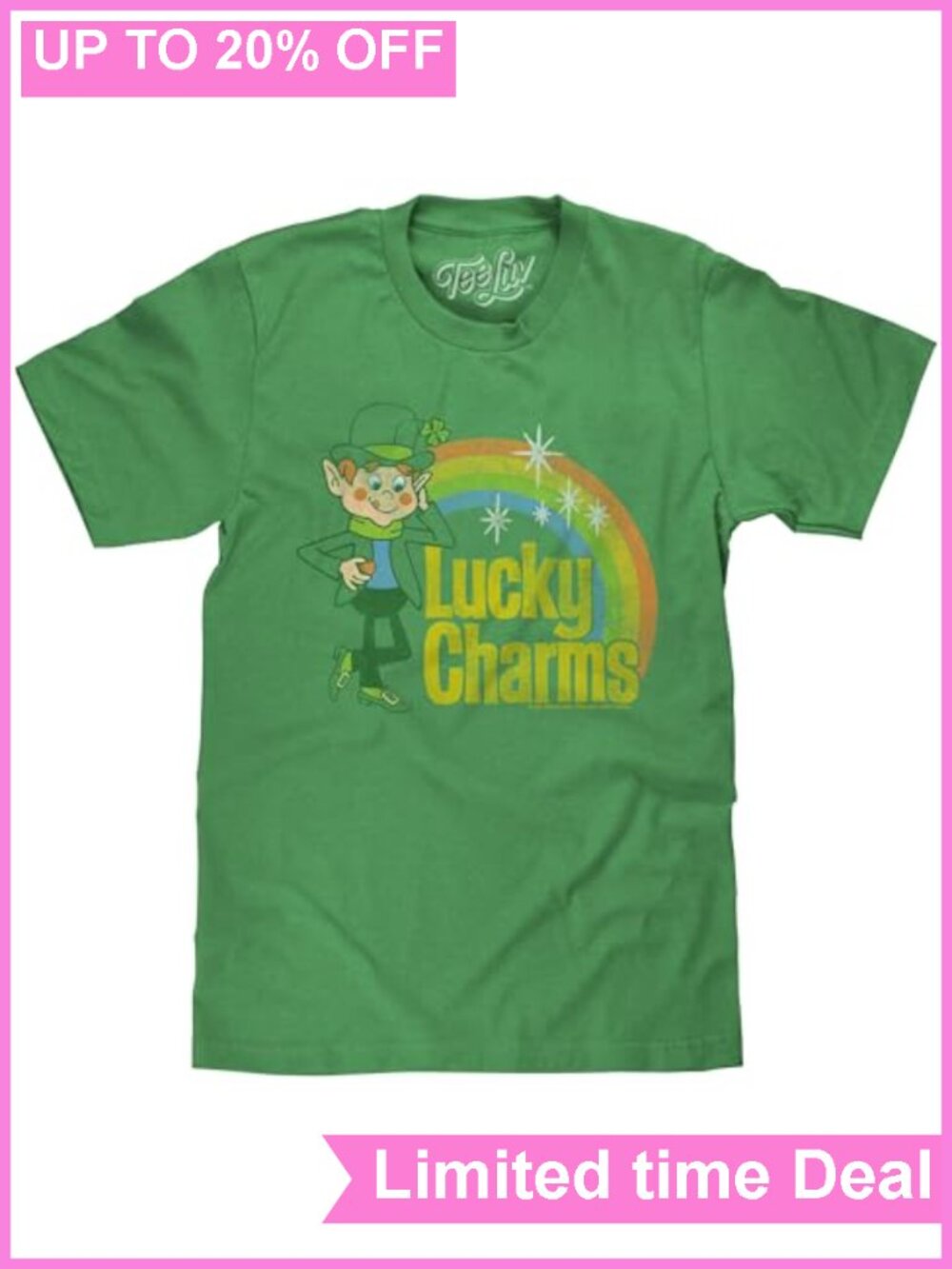 Lucky Charms Retro Lucky The Leprechaun Graphic Tee Poly Cotton